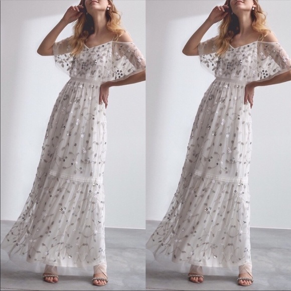 🆕NWT RARE BHLDN Faye Beaded Dress - Picture 4 of 16